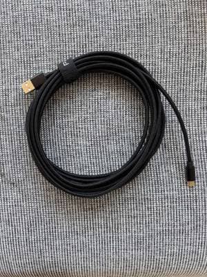5 m Mini-USB-Kabel - Nylon, geflochten, schwarz (USB-A auf Mini-USB)