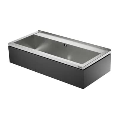 NOVUM 100 schwarz, Edelstahl Ausgussbecken 109 x 51,5 x 25 cm