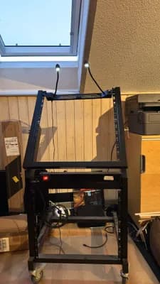Mixer Rack 12+9HE, Pronomic MXS-600 Rackwagen inkl. Licht + Schuckoleiste