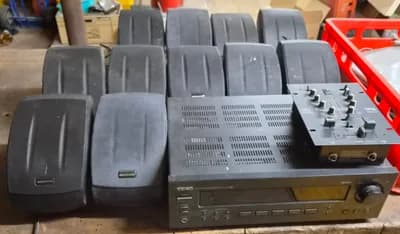 Lautsprecher-Set mit TEAC Verstärker & Mischpult