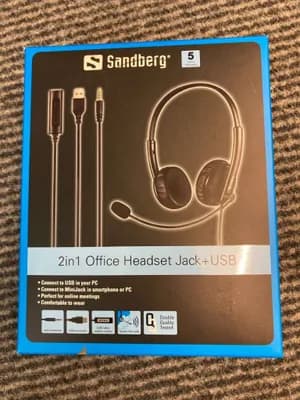 2 in 1 Office Headset Jack+ USB samt Schachtel