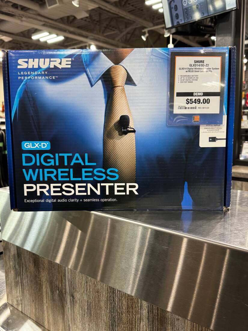 Shure - GLXD14 Digital Wireless Lavalier System w/WL93 Omni Lavalier Mic