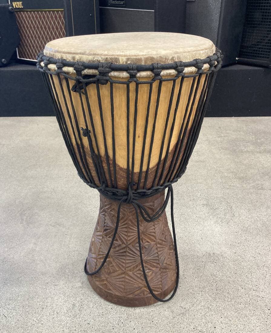 African Drums Carved-Bottom Djembe