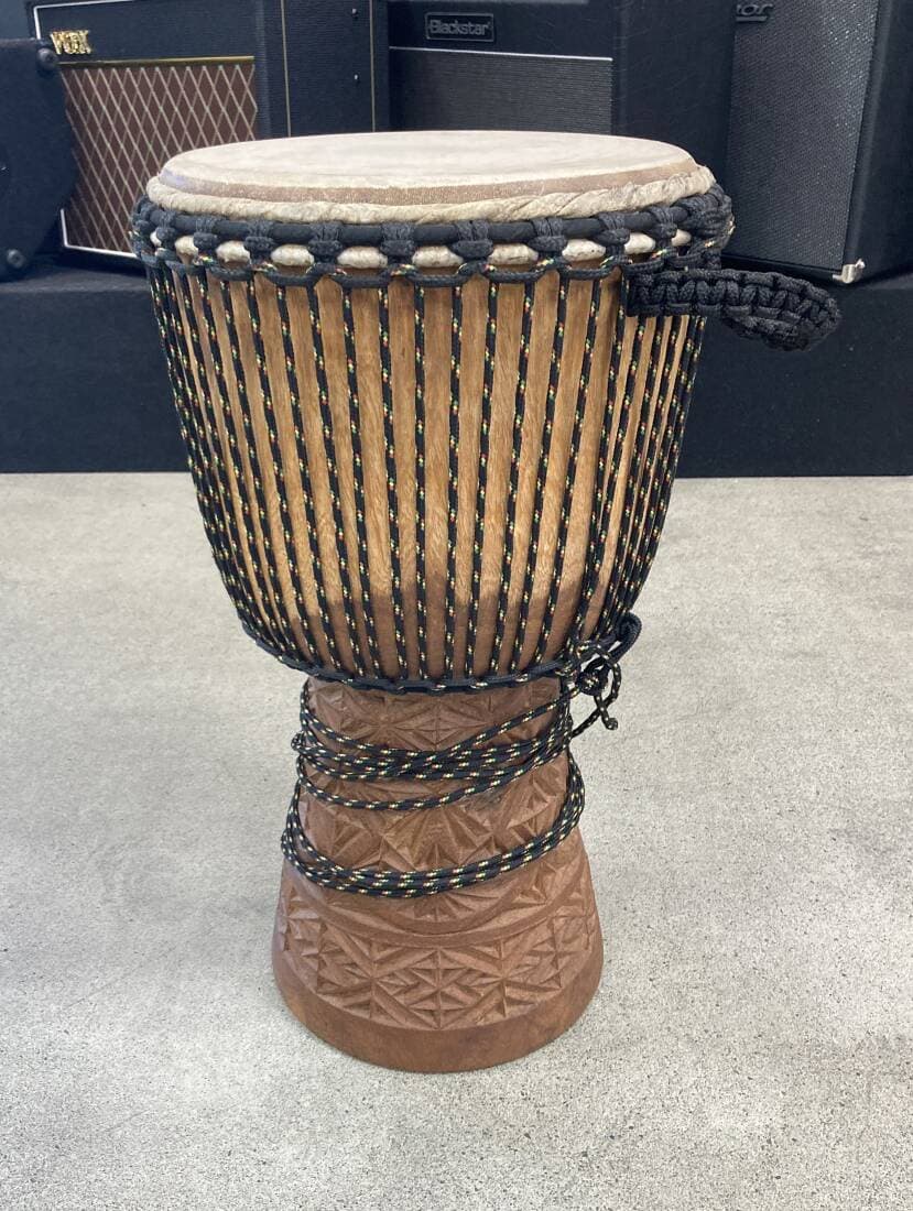 African Drums Carved-Bottom Djembe