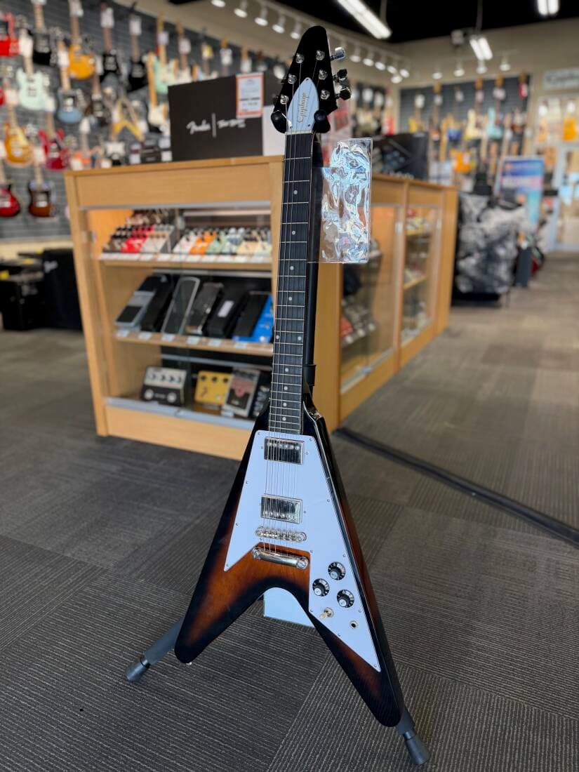 Epiphone - Flying V 70s Electric Guitar with Gigbag - Tobacco Sunburst