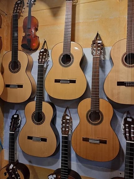 Exklusiva nylonsträngade gitarrer+ vanliga