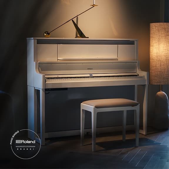 Roland LX9 vit Pianolack Interiör Krakki Pianopaket