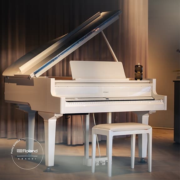 Roland GP9 Vit Pianolack Interiör Krakki Pianopaket
