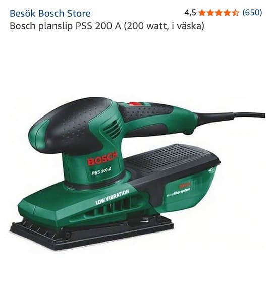 Bosch PSS 200 A planslip 200W grön
