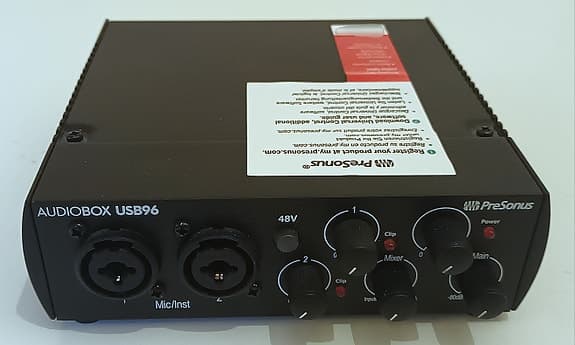 2x2 USB Audio Interface, externt ljudkort, PreSonus AudioBox USB 96 - nyskick