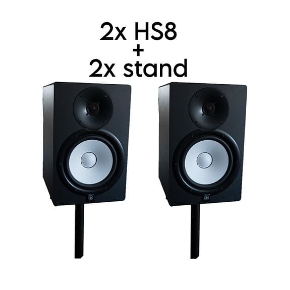 Yamaha HS8 studiomonitorer och golvstativ
