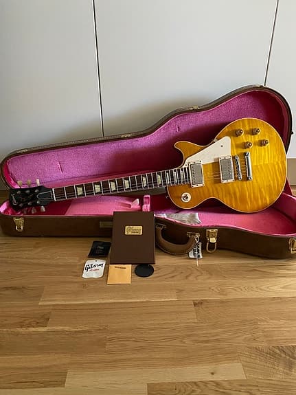 Gibson les paul 1958 custom shop CS8 flametop lemon burst