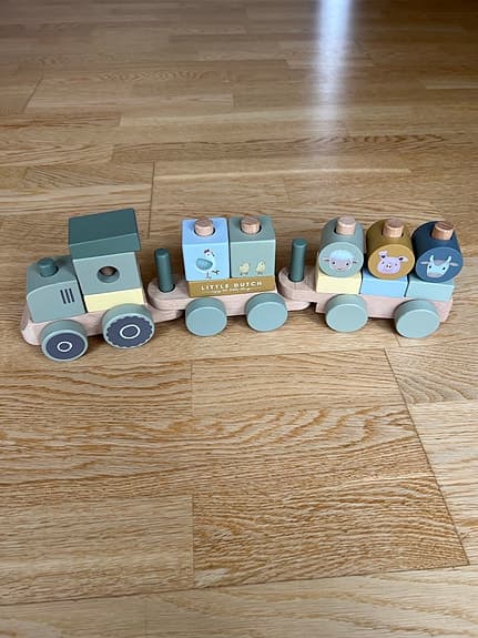 Little Dutch träleksak tåg/traktor stapelklossar