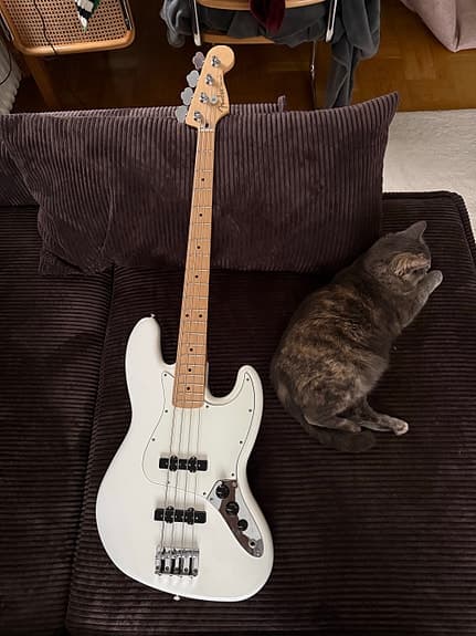 Fender Jazz Bass elbas vit