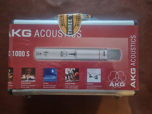 AKG C 1000 S kondensatormik. NOS obruten förpackning. Made in Austria