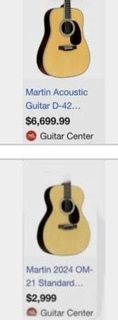 2Day w/No case Y-Pay 3198 w/Tax =Martin Guitar+case OM-21 - image 2