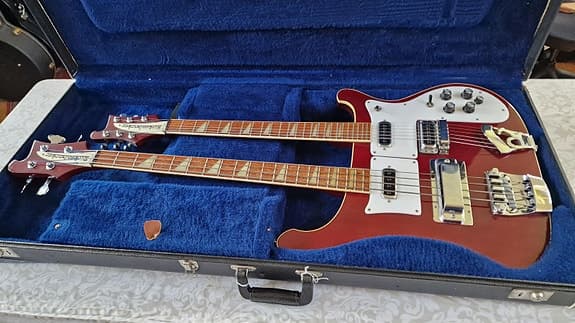 1981 Rickenbacker 4080 6/4 Double Neck 4001 Bass 480 Guitar Burgundy