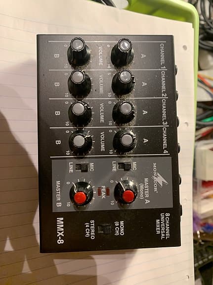 2 stk Monacor mixer med strømforsyning