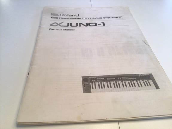 ROLAND ! OWNER’s MANUAL , JUNO -1 , 1986 .