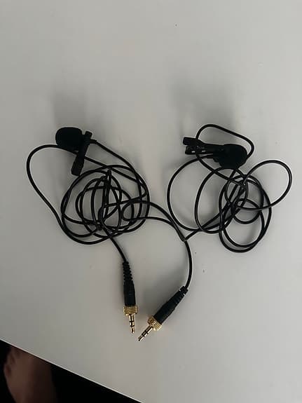 2 stk. Ens Professionelle Lavalier / Knaphulsmikrofoner m. skruelås