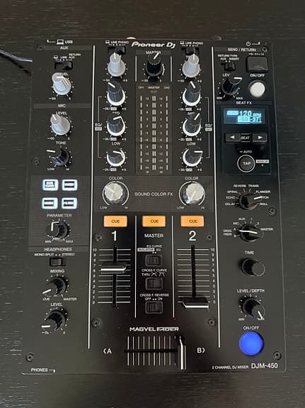 Pioneer DJM-450 DJ-mixer som ny, kun 1/2 år gammel
