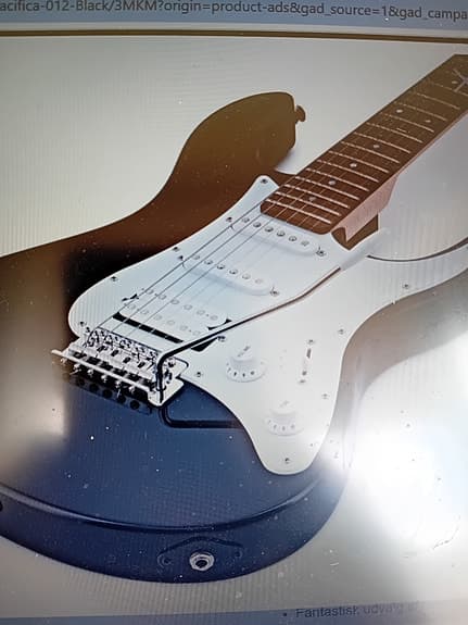 Elektrisk guitar sort/hvid Stratocaster-type