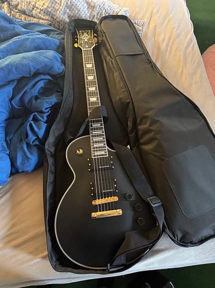 Elektrisk guitar Les Paul-style, sort