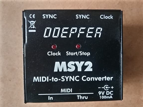 Doepfer MSY2, midi til Sync x 2 + Clock converter (tr-808, tb-303 etc.)