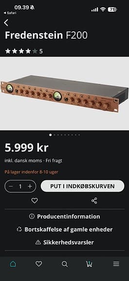 Fredenstein F200 Stereo preamp Compressor