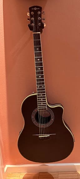 Gear4music Roundback elektroakustisk guitar sort