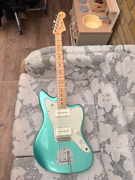 Fender Jazzmaster elektrisk guitar turkis