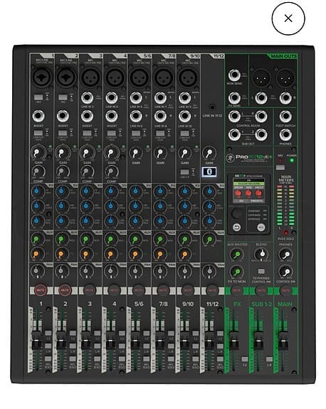 Mackie ProFX12v3+ mixer med flere kanaler og effekter