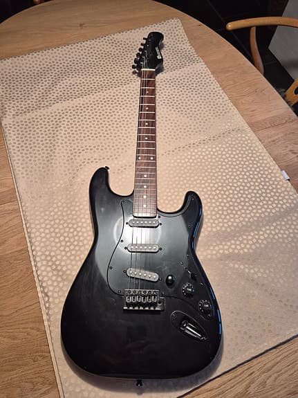 Rockson elektrisk guitar sort Stratocaster-style