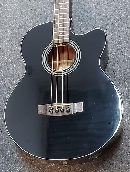 Cort - CJBCE Electro-Acoustic Bass Guitar Black Gloss - - 4-strenget akustisk ba