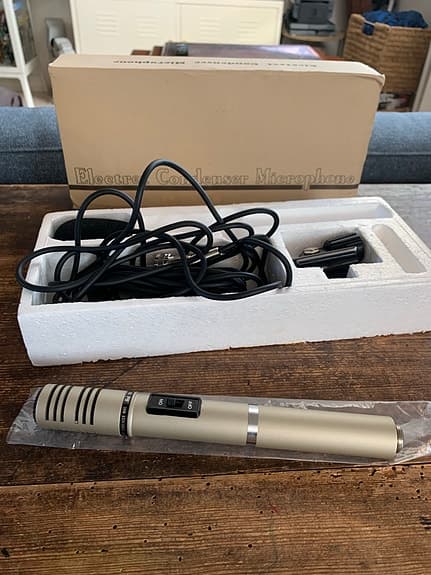 Electret kondensator mikrofon med kabel guld
