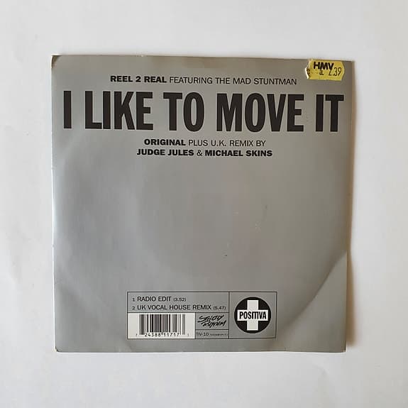 Reel 2 Real Featuring The Mad Stuntman – I Like To Move It (7", Single, 1994)