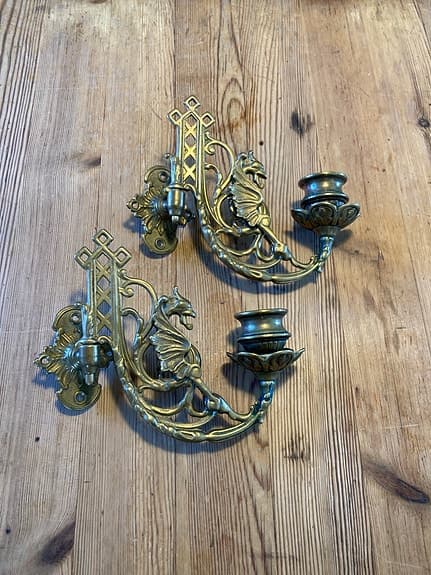 Vintage dragestager til belysning af piano/spejl.