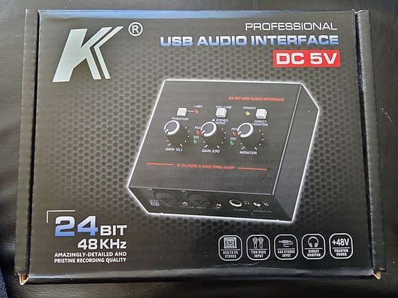 K USB audio interface 24 bit 48 kHz lydkort