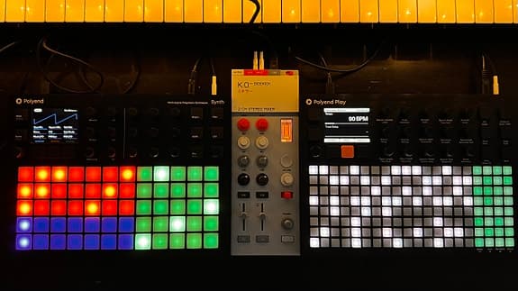 Polyend Synth/ Play og en K.O-Sidekick mixer