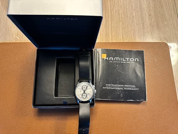 Hamilton jazzmaster chronograph med læderrem