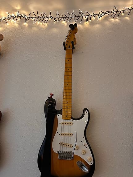 Vester Elektrisk guitar Stratocaster-style sort/hvid