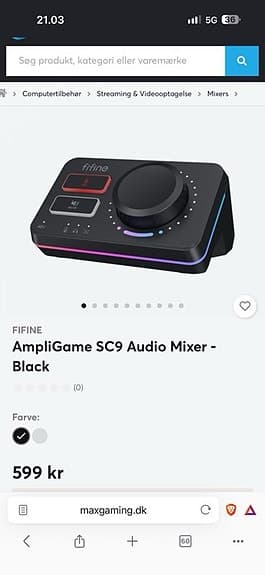 Fifine AmpliGame SC9 audio mixer + XLR kabel 3-pin 1,8 m sort
