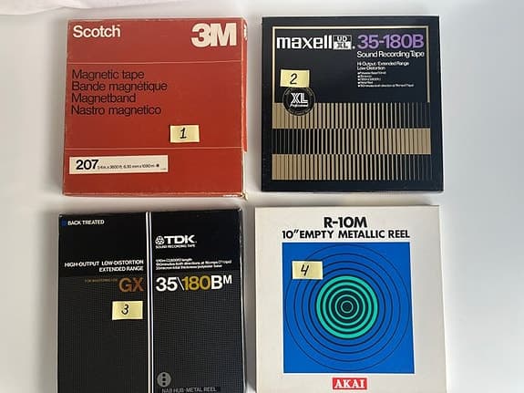 Akai, Maxell, TDK, Scotch - 3M - UD XL 35-180B - GX 35\\180BM - R-10M Reel to re