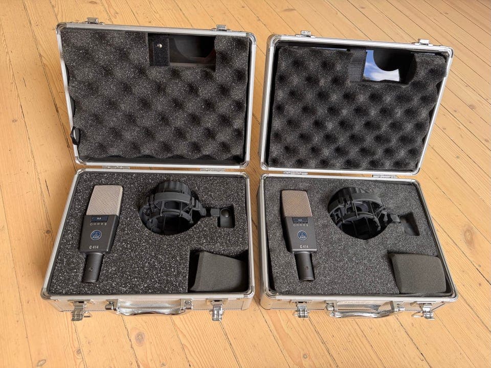 AKG C414 XLS (2 stk) - Komplett med koffert, shockmount og tilbehør