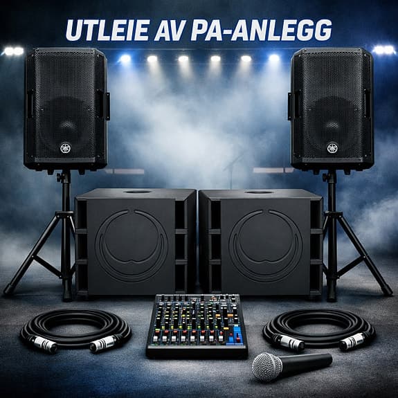 Kraftig PA-anlegg leies ut