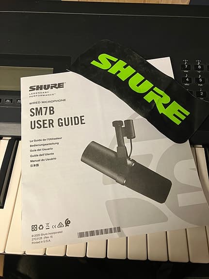 Shure sm7b user guide deksel og klistremerke