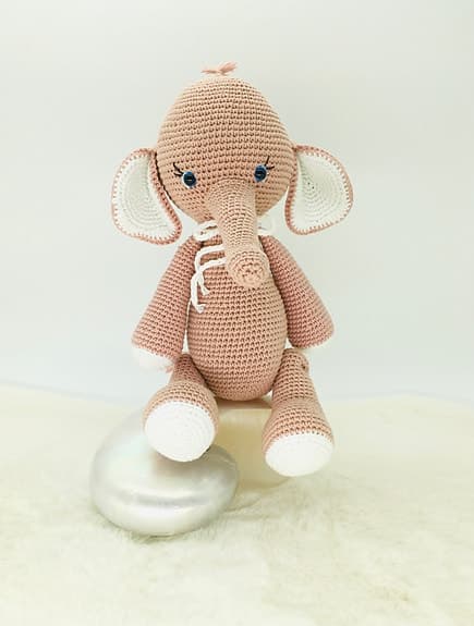 Little heklet elefant kosedyr rosa, den perfekte gave til Baby
