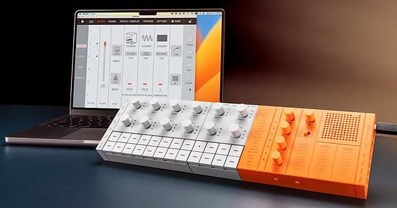Yamaha Seqtrak Orange Synth with Decksaver