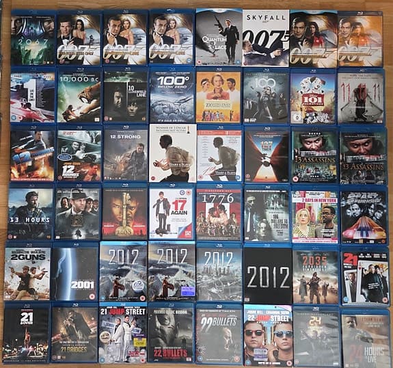 Tusenvis av pent brukte blu-ray filmer selges stykkvis - del 1 (0-B)