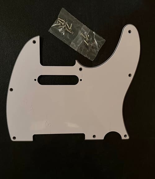Telecaster / DIY pickguard. Hvit. Ny/ embalage